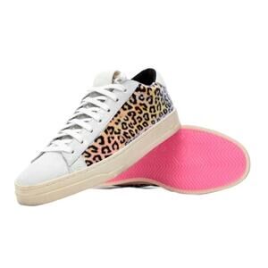 P448 Italian Jack Hologram Sneaker Women 5.5 Leather Shine Boho Preppy Fairy NWB